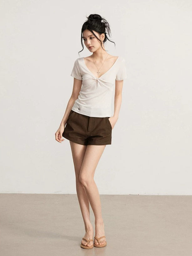 Ruched V-Neck Top