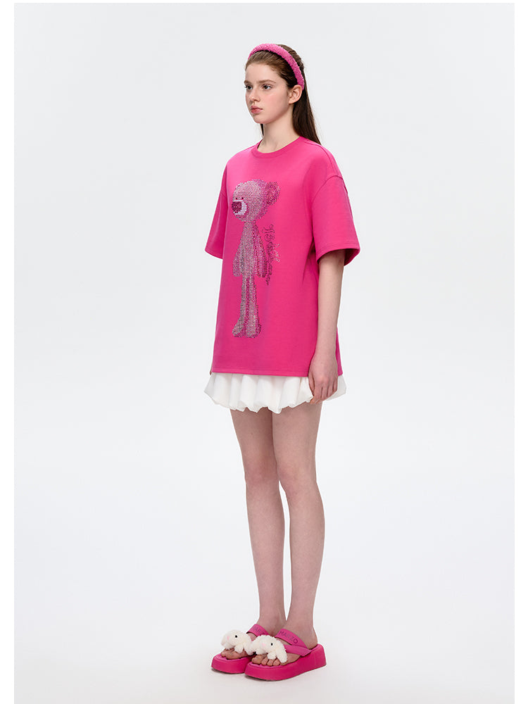 Doll Imitation Diamond Short-sleeve T-shirt