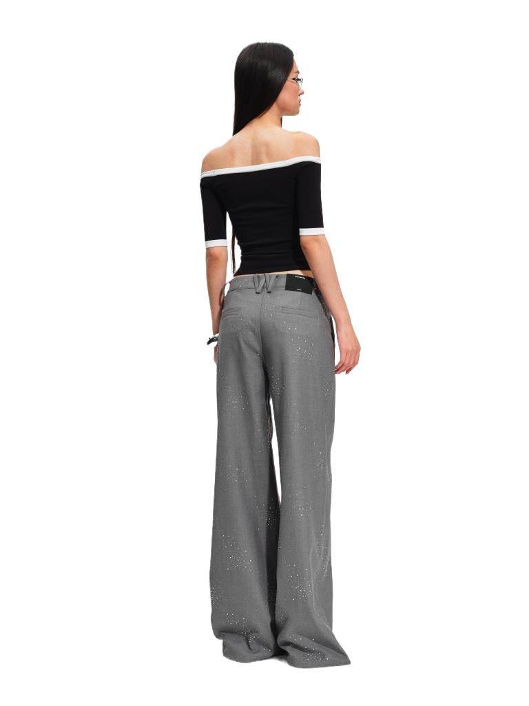 Rhinestone Wide Pants