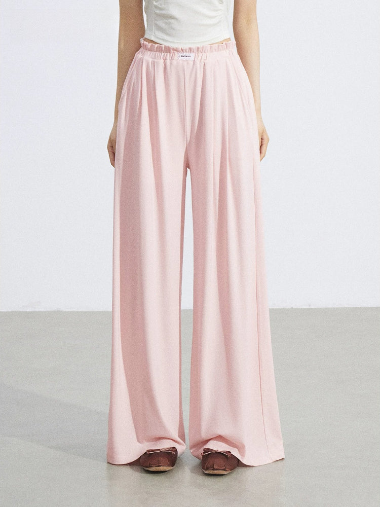 Lace Draped Wide-Leg Pants Set