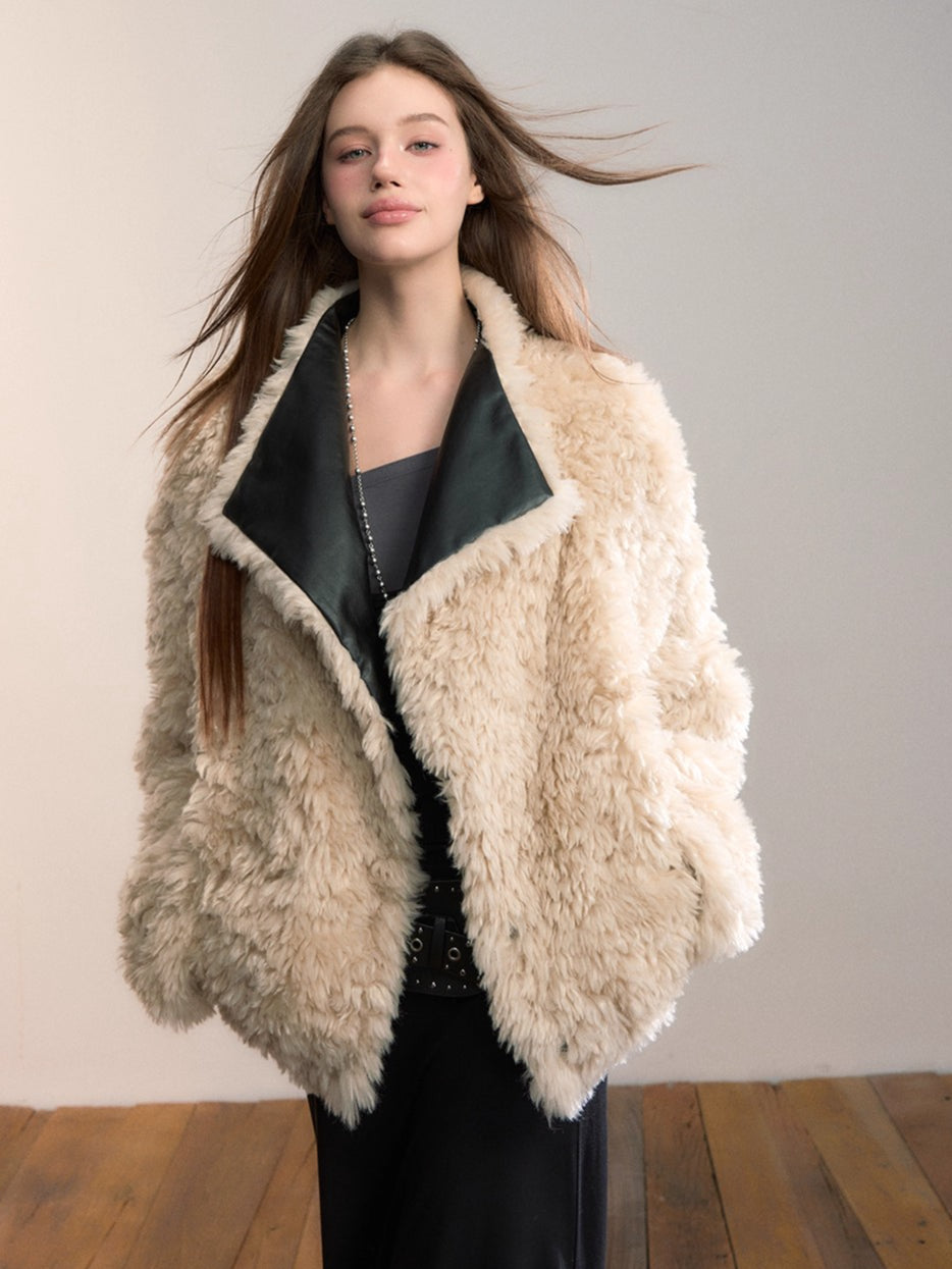 Reversible Faux Fur PU Jacket