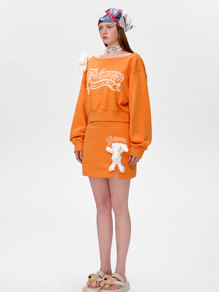 Off-Shoulder Pullover Short Top