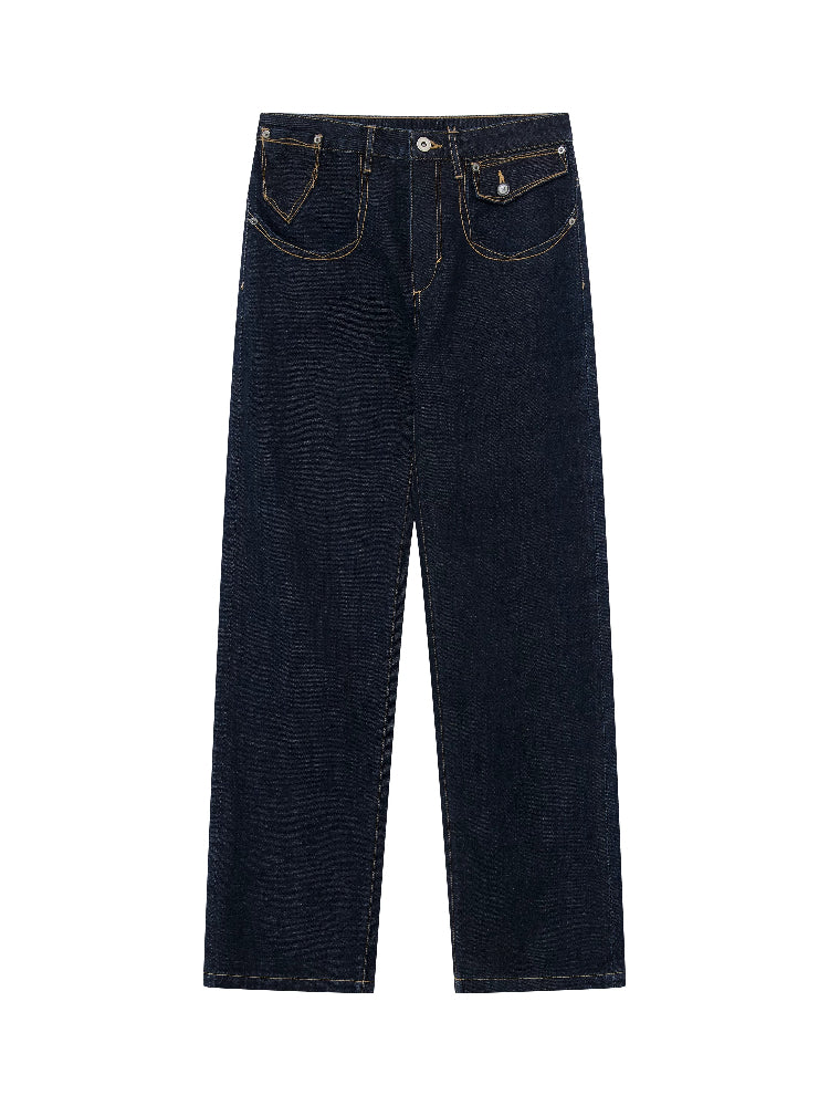 Contrast Pocket Jeans