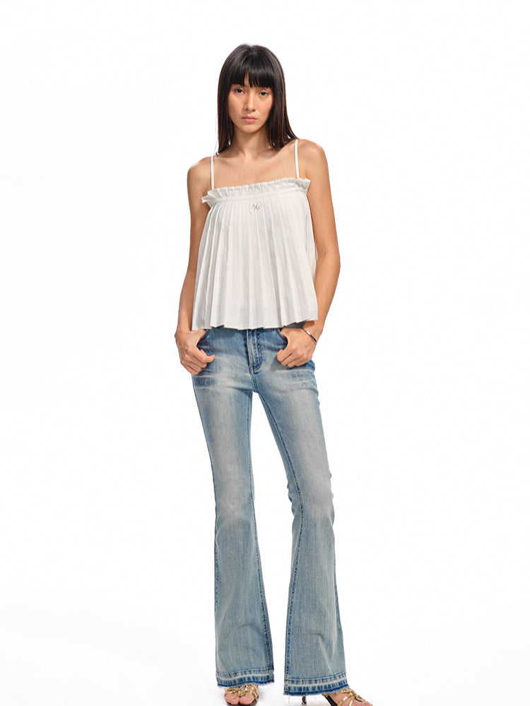 Accordion Pleated A-Line Loose Vest Sling