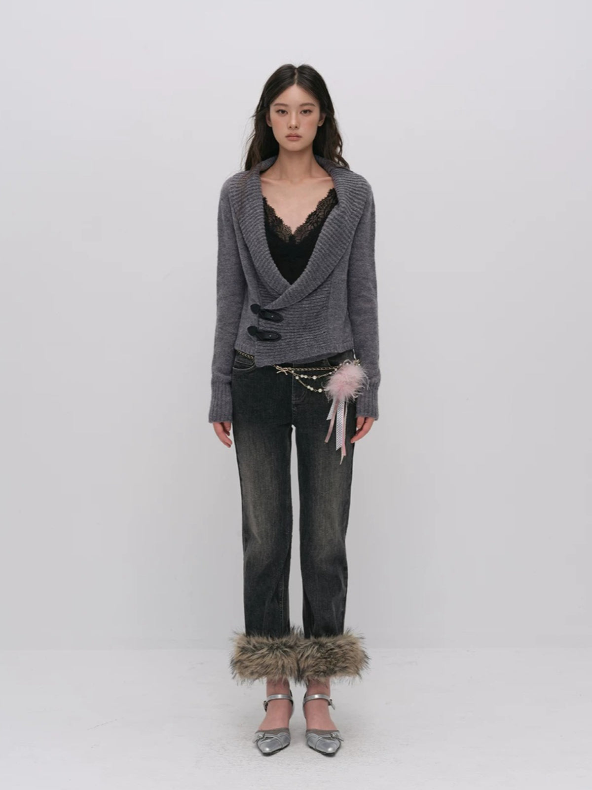 Vintage Washed Cotton Flare Jeans