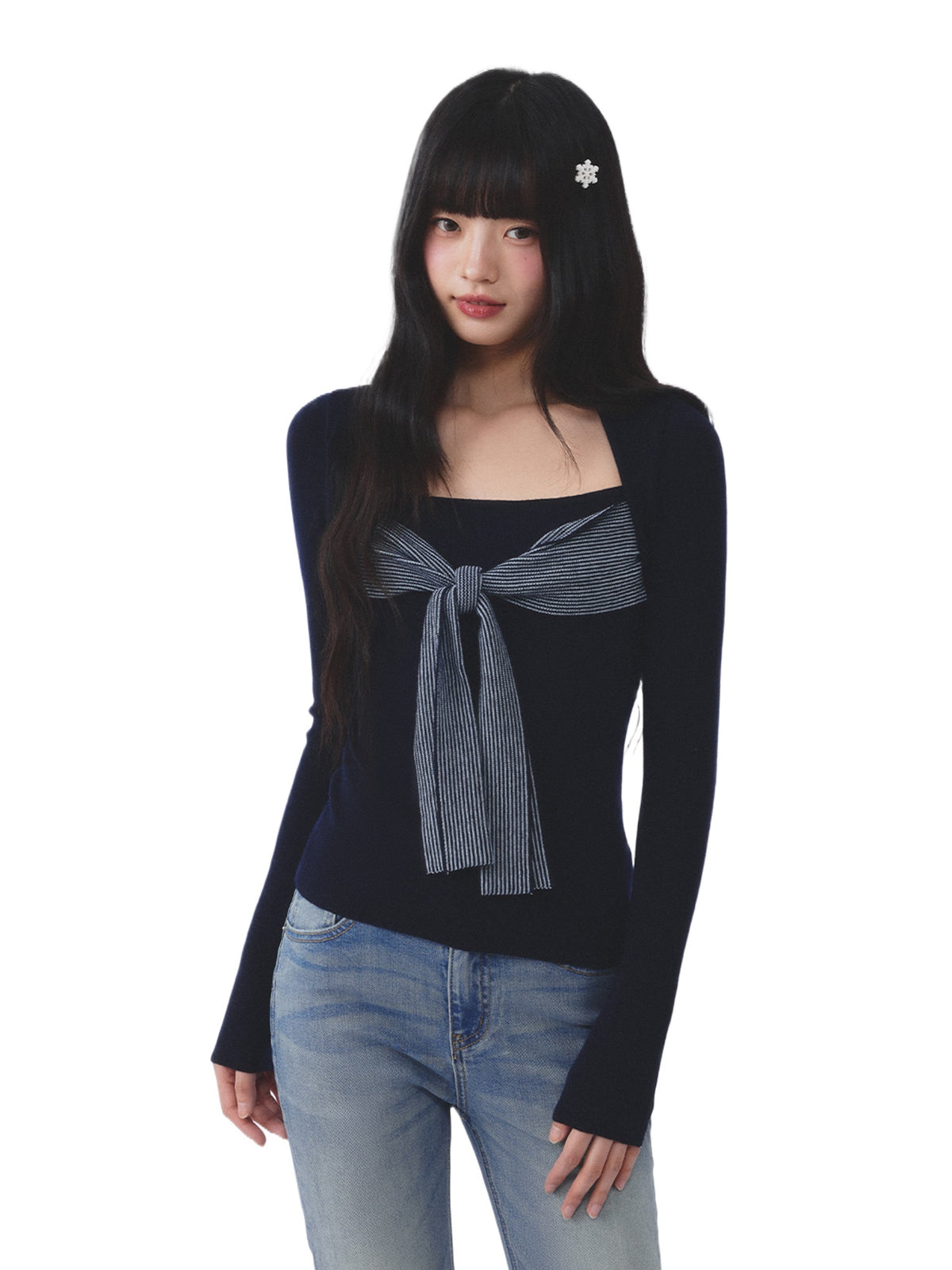 Bow Knit Layered Tee