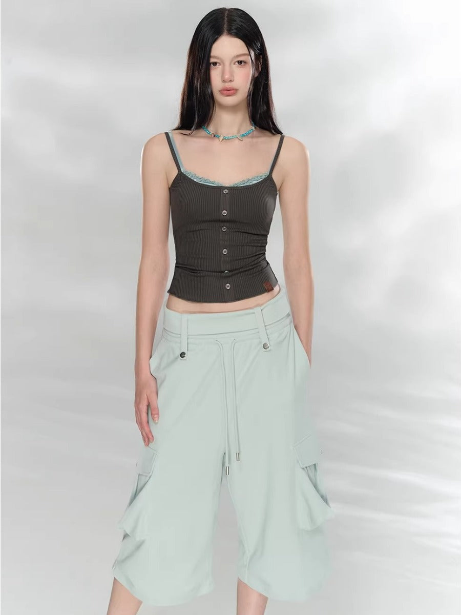 Lace Trim Rib Tank