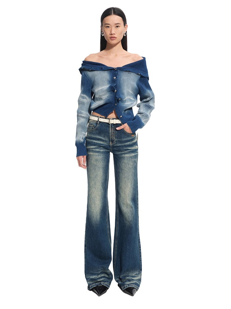 Blue Lightning Wash Cardigan