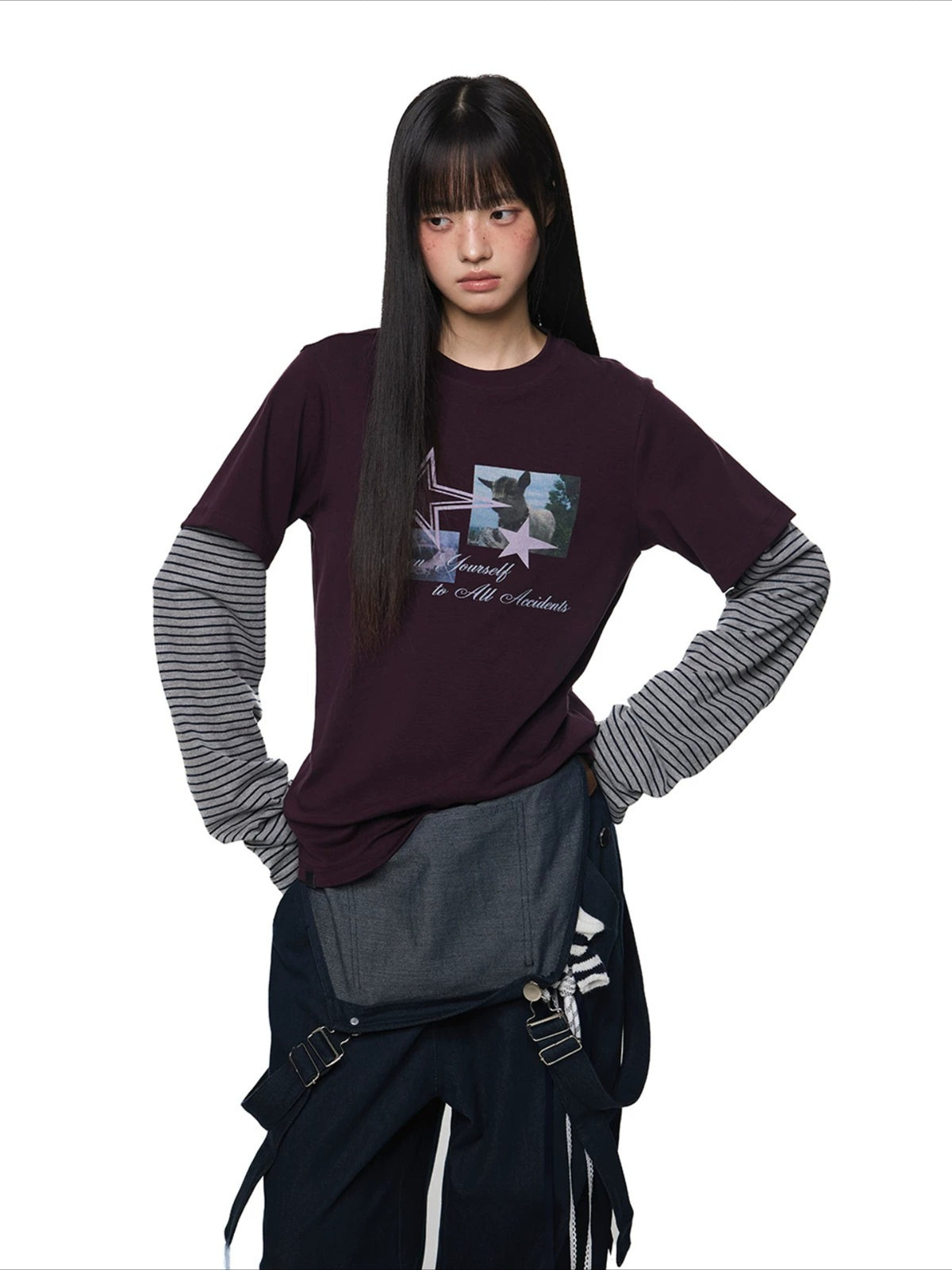 Layered Graphic Stripe Tee