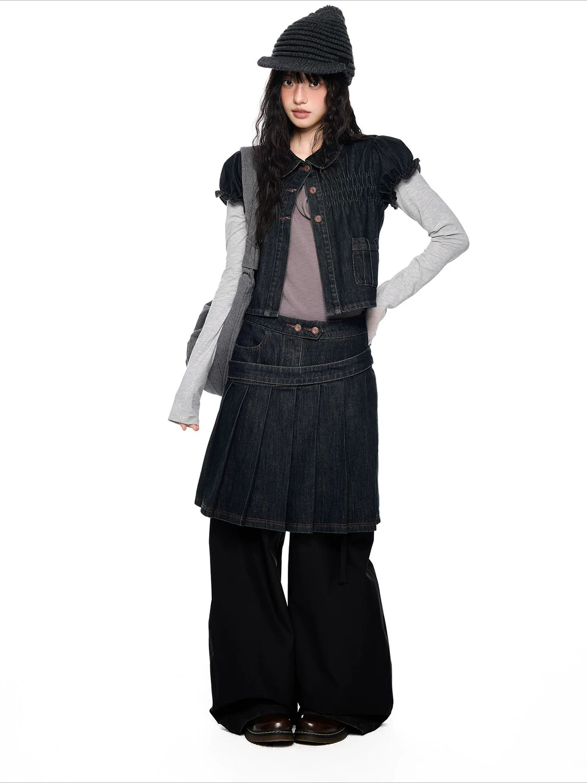 Doll Collar Denim Set