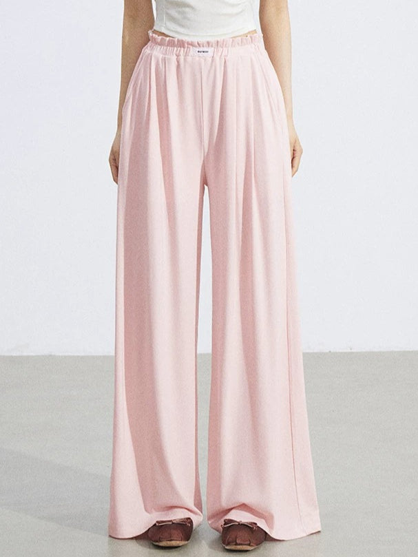 Lace Draped Wide-Leg Pants Set