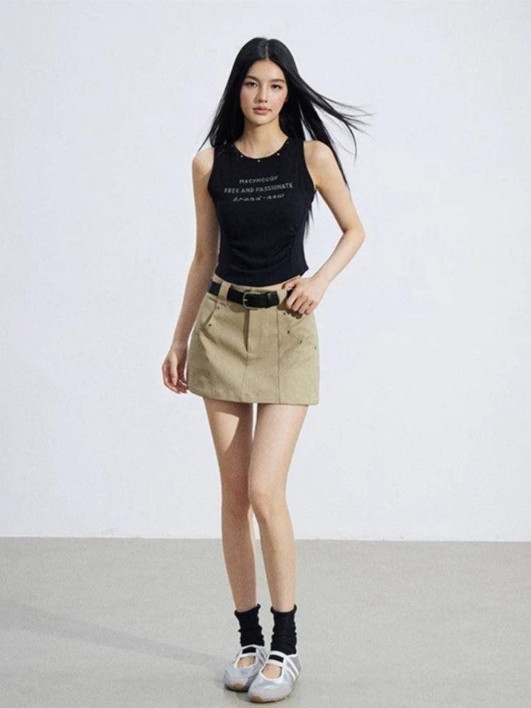 A-Line Cargo Mini Skirt