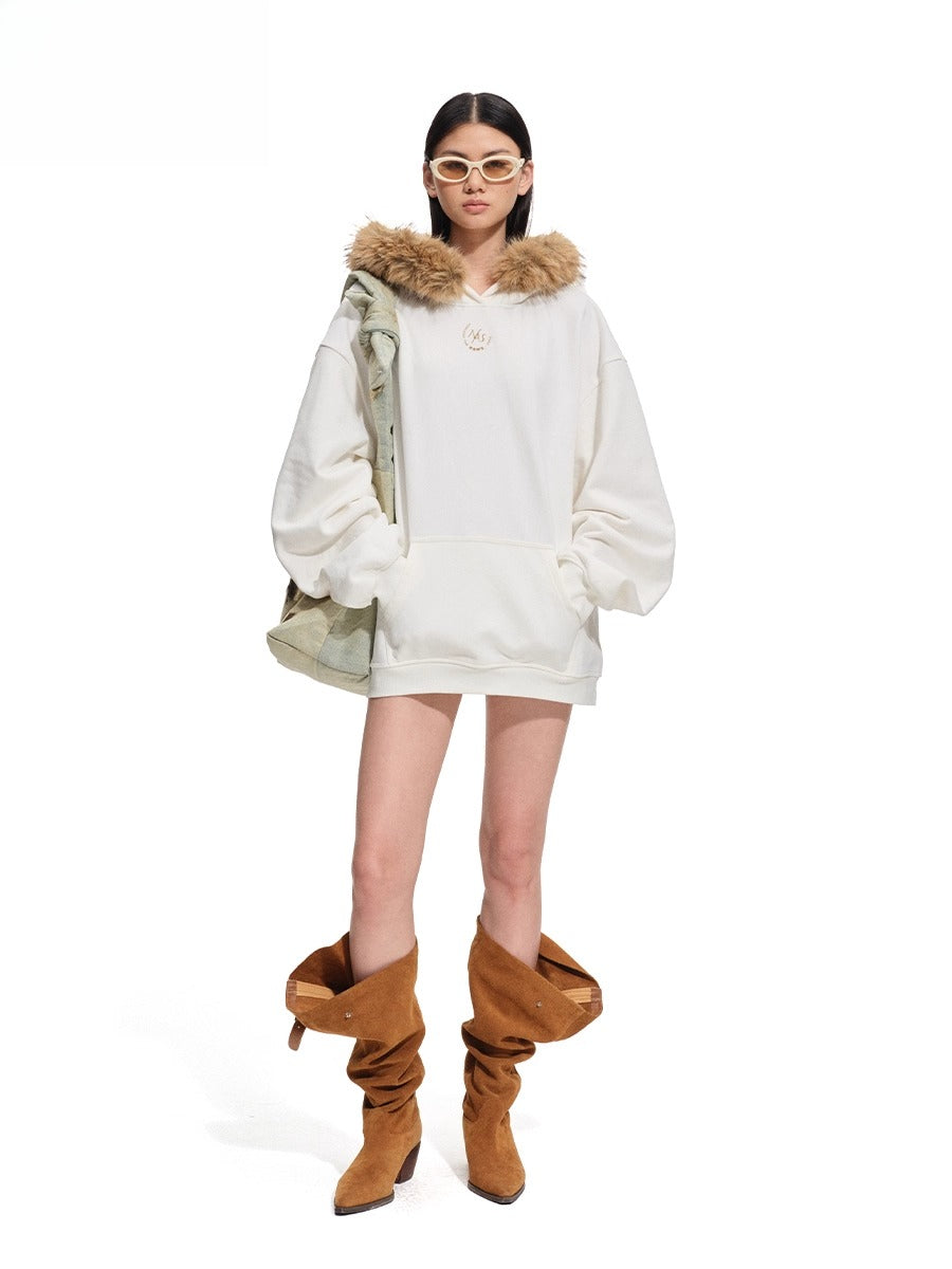 Polar Relaxed Eco-Fox Fur Hoodie