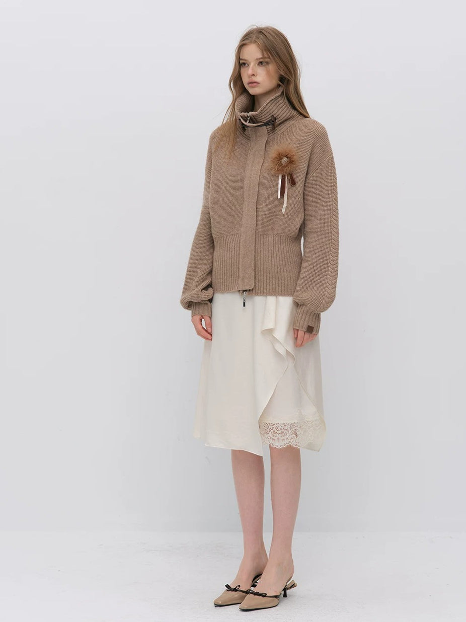 Asymmetric Satin Skirt
