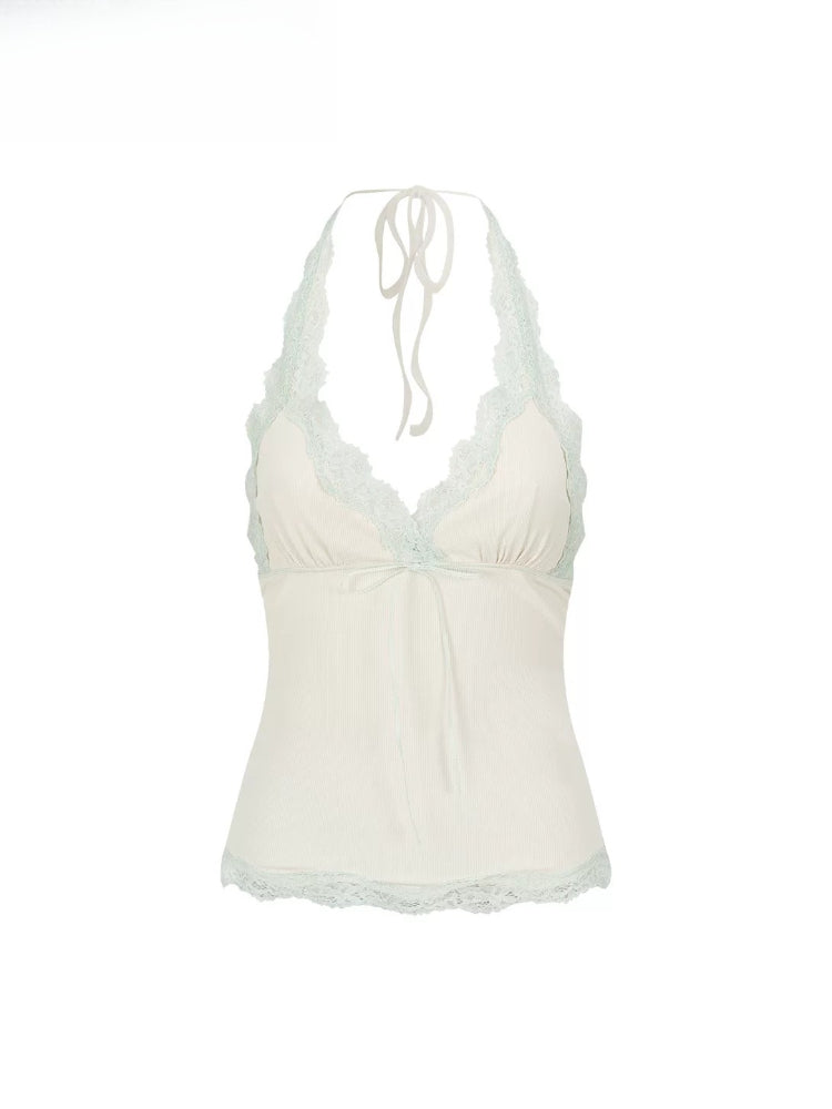 Lace Bow Halter Top