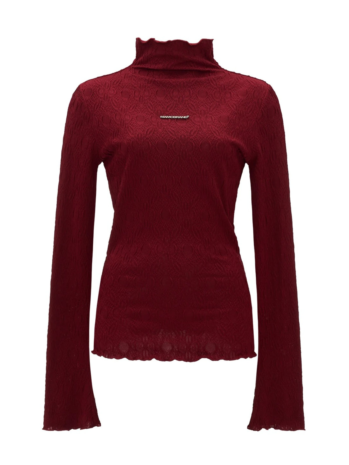 Mock Neck Lettuce-Edge Top