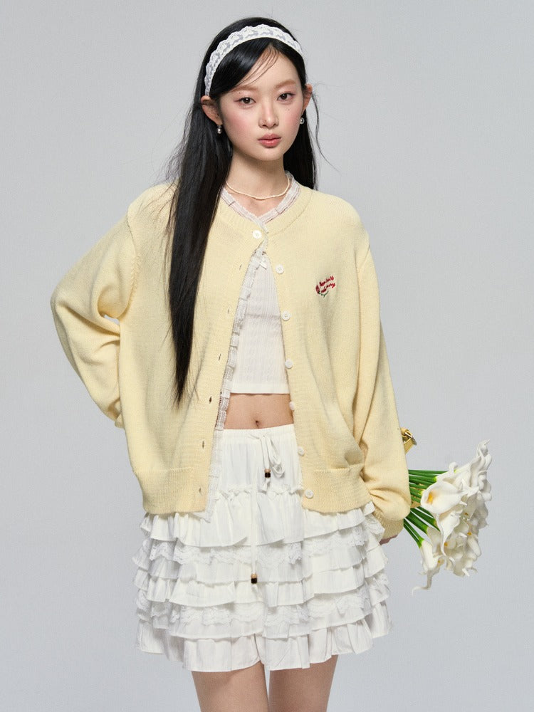 Layered Lace Pearl Trim Ballet Skirt