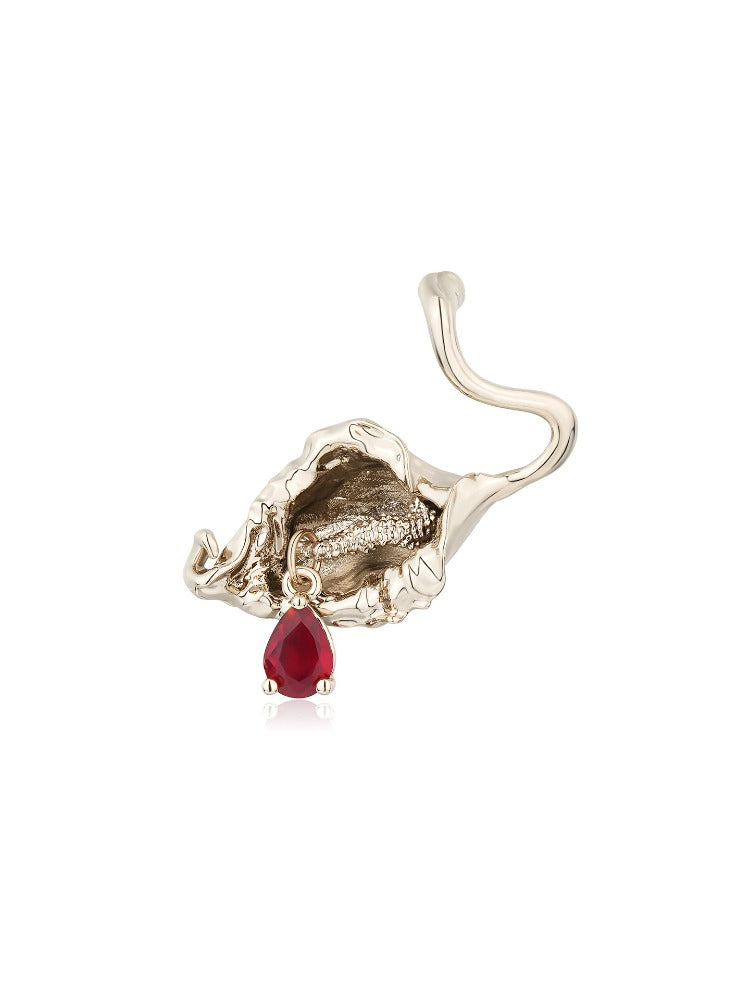 Floral Drop Crystal Stud Earrings