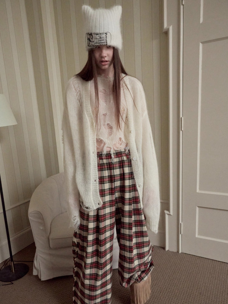 Mohair Distressed Cutout Sweater