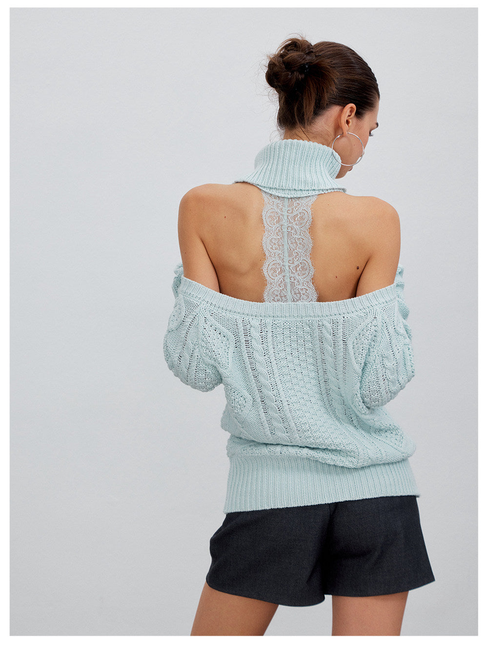 Cold Shoulder Turtleneck Knit
