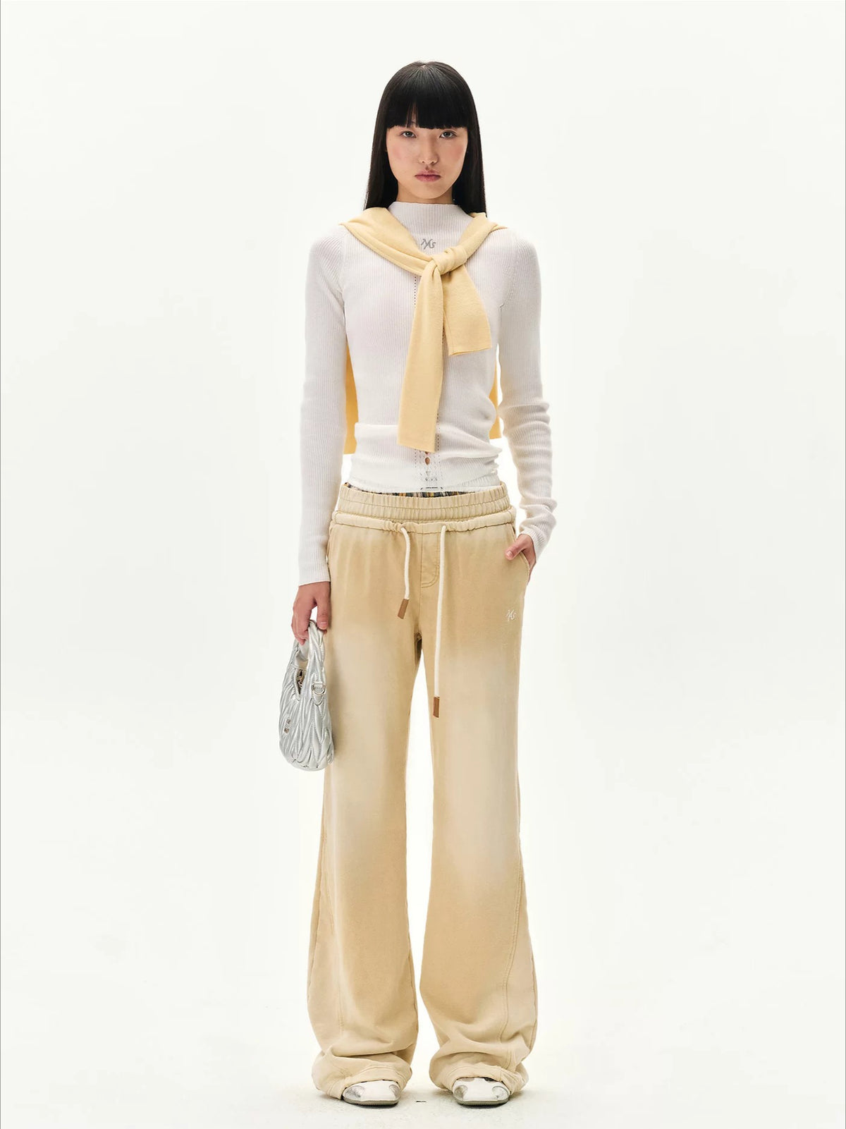 Ballet Cutout Ribbed Knit Top