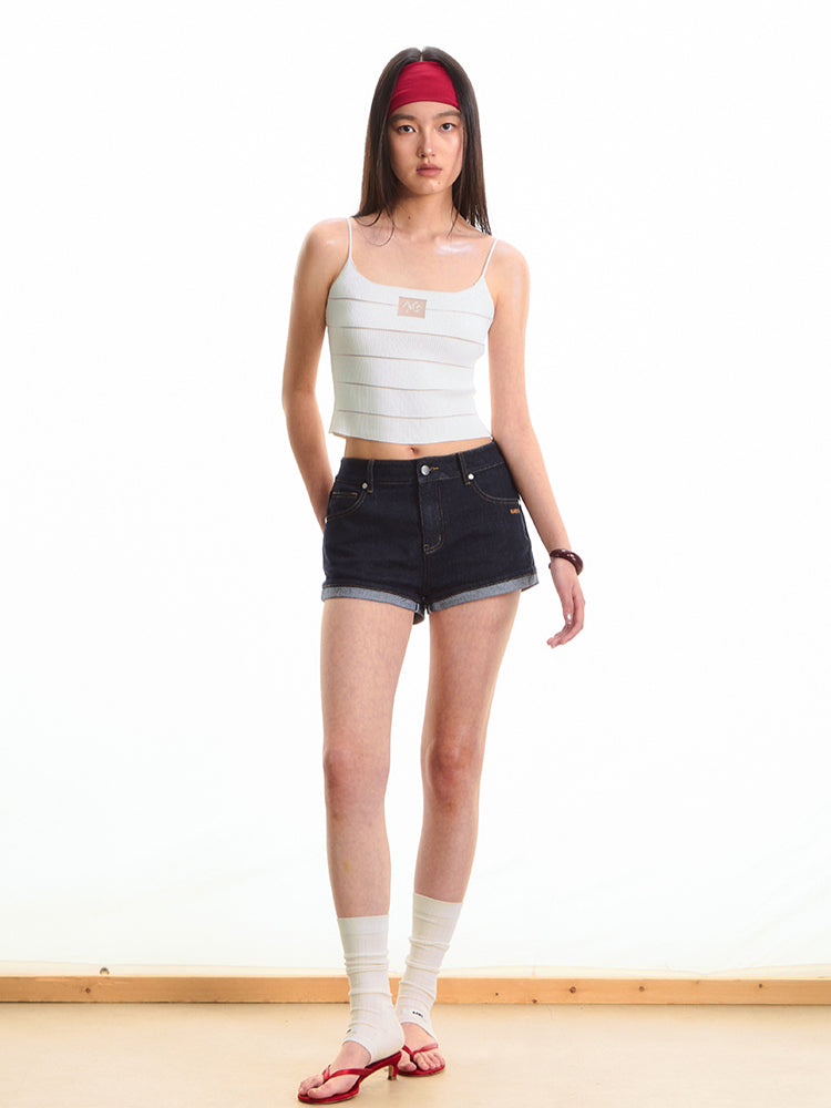 Ice Feel Striped Knit Vest