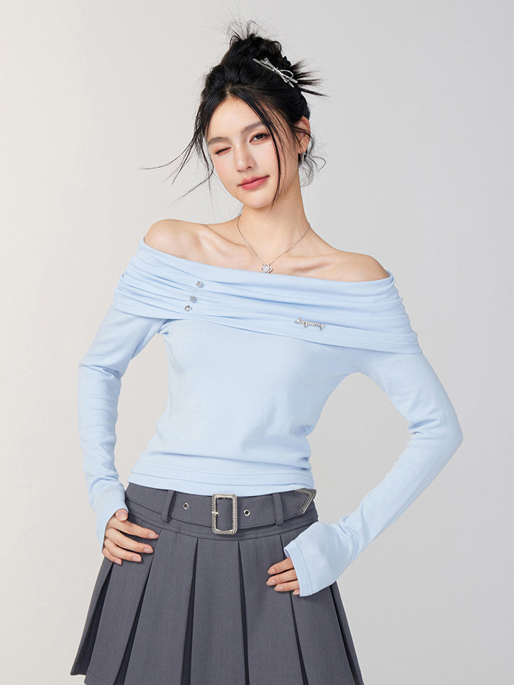 Off-Shoulder Two-Tone Top