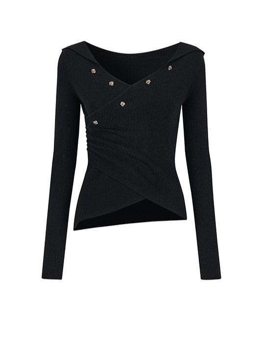 Wool-Blend Hooded Blouse