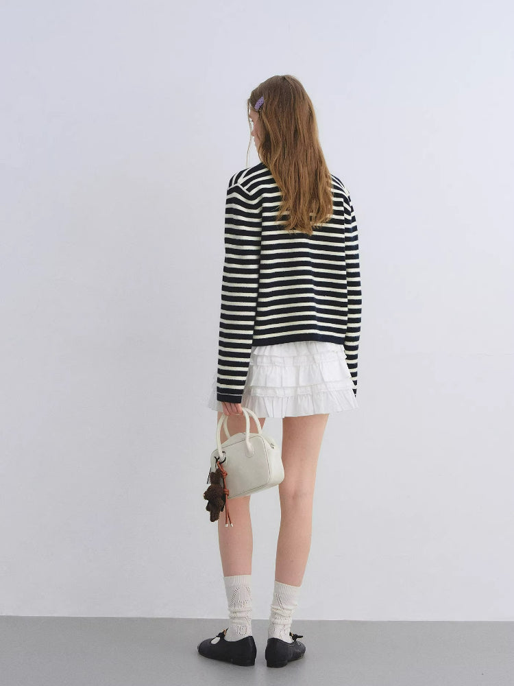 Tiered Lace Waistband Puffy Mini Skirt
