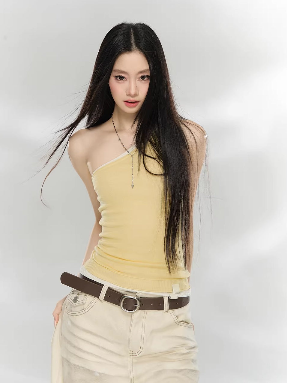 Asymmetrical Knit Tank Top
