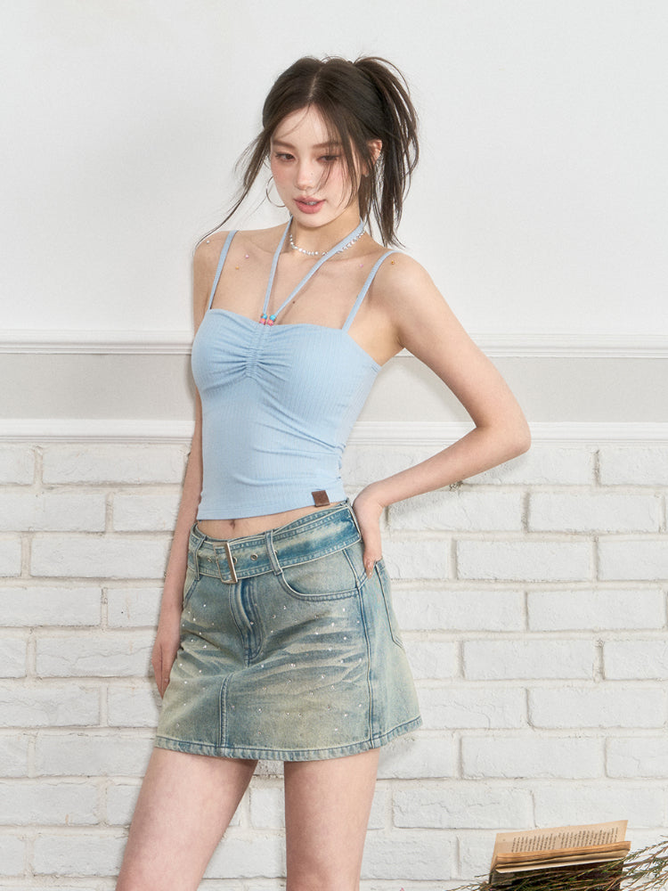 Halter Neck Tank Top & Cardigan Set