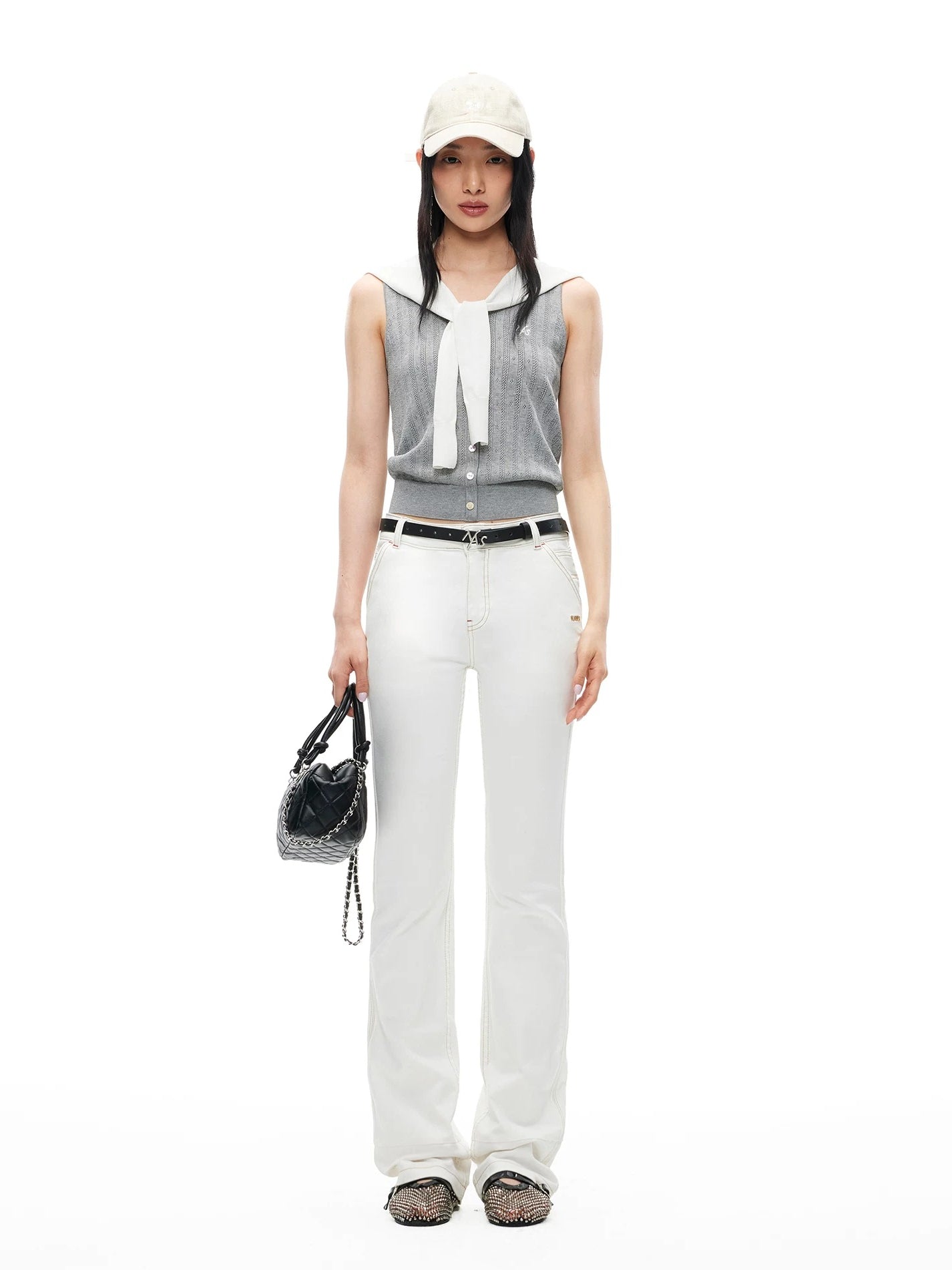 "White" Washed Straight Jeans
