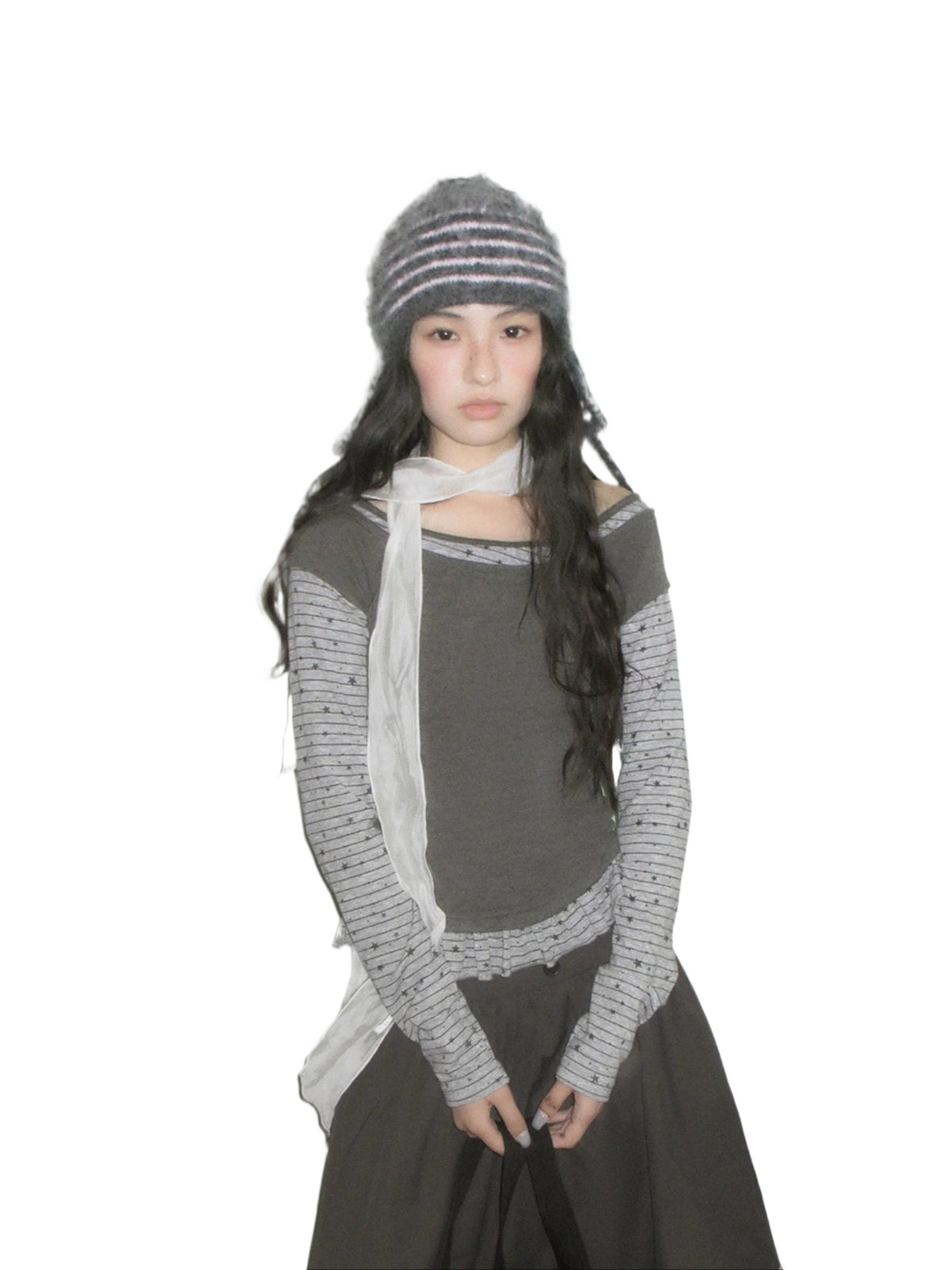 Star Striped Layered Long Sleeve Top