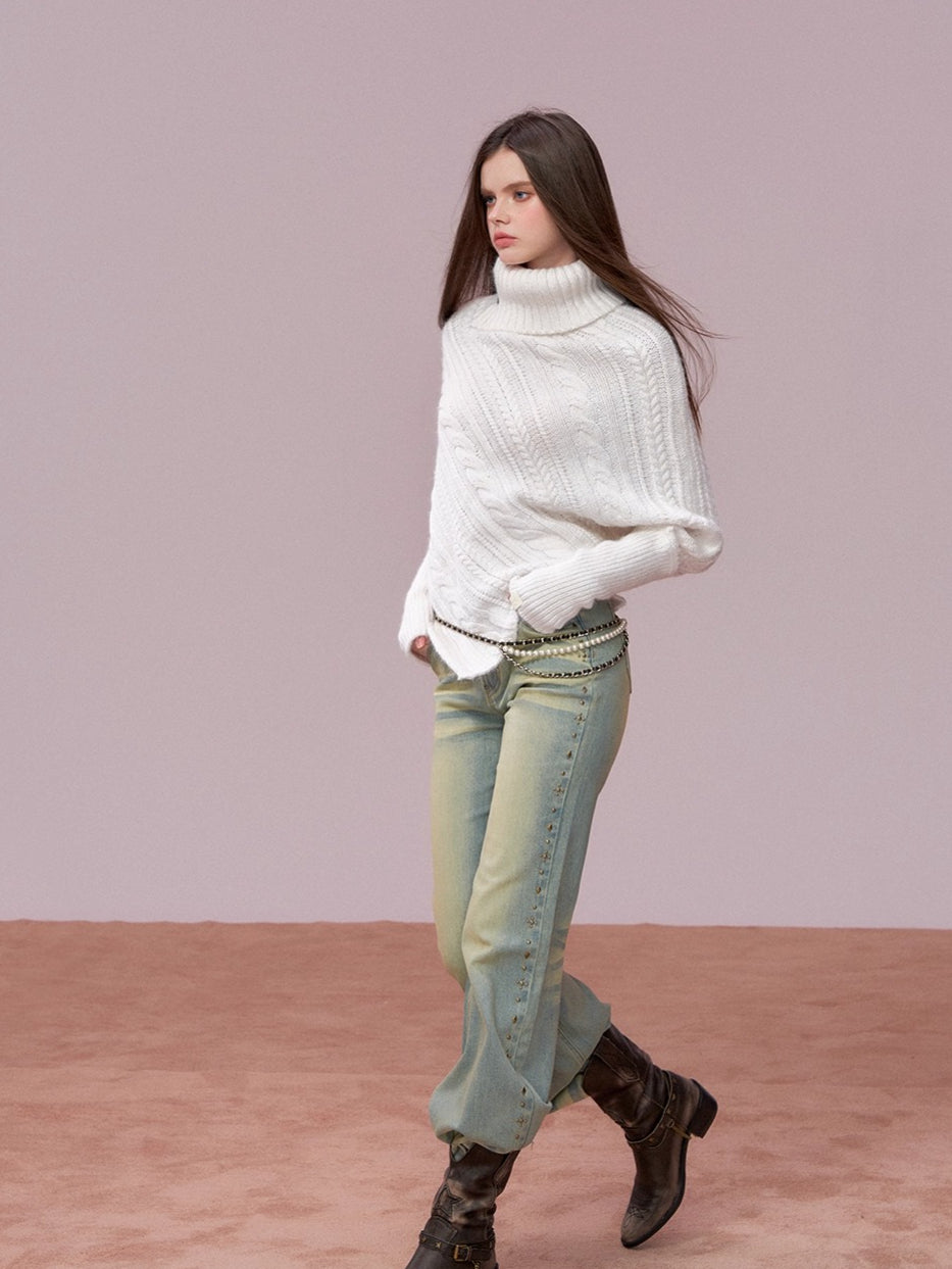 Oversized Cowl Neck Cape Sweater