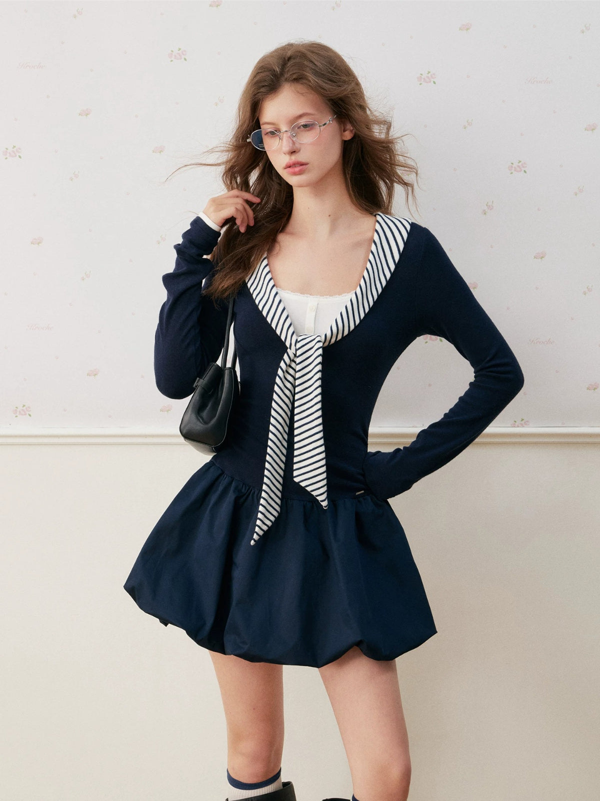 Navycore Stripe Scarf Dress