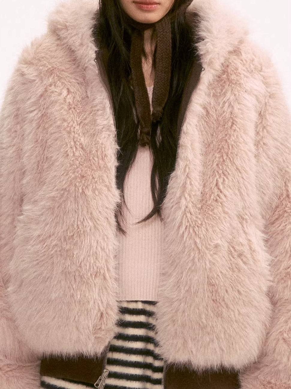 Brown Reversible Faux-Fur Jacket