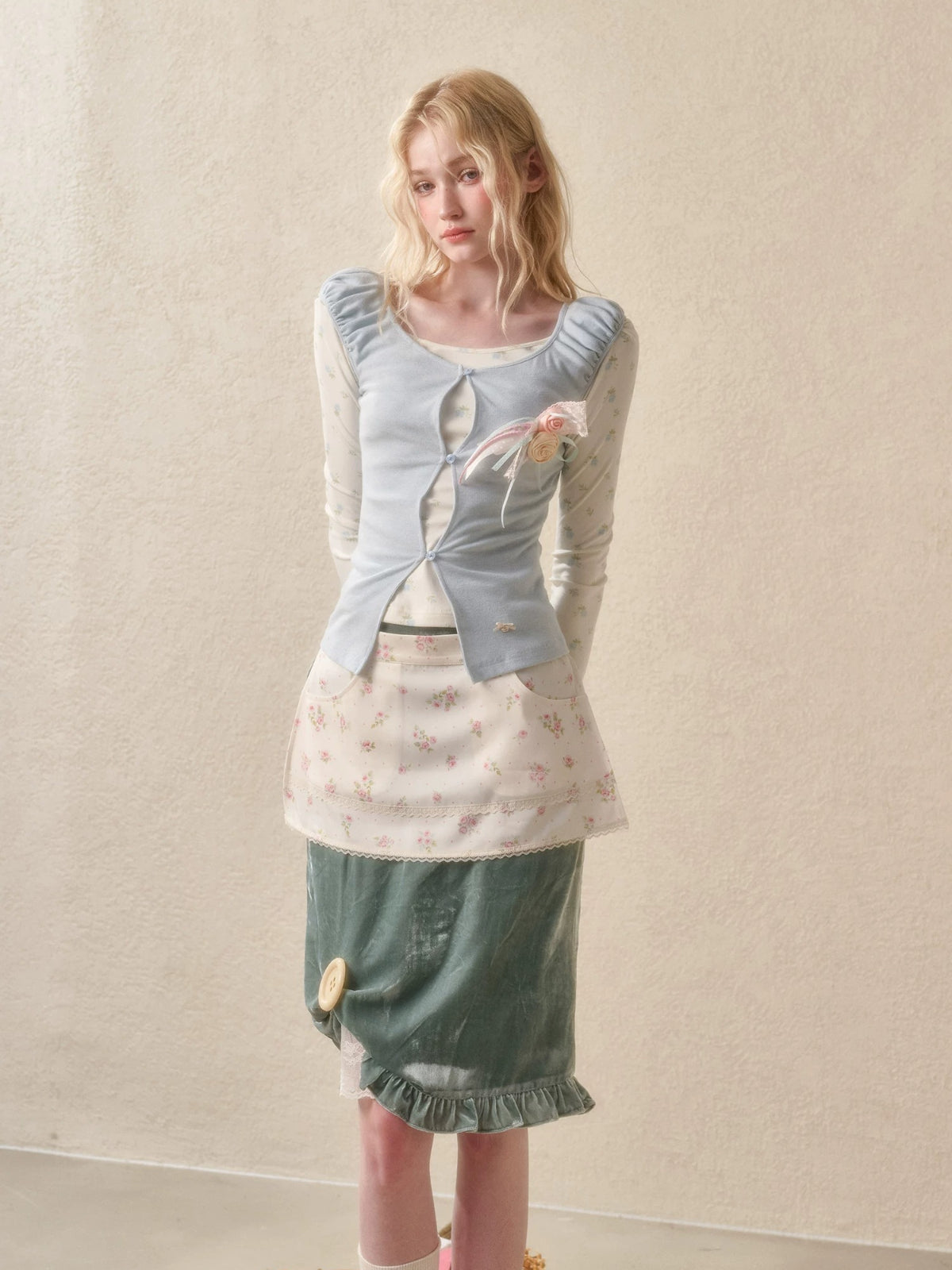 Floral Layered Knit Two Piece Set