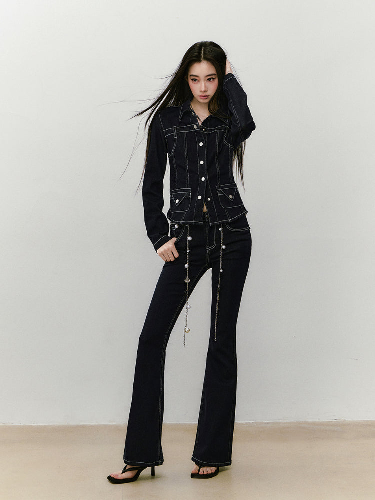 Original Color Denim Slim Fit Jacket