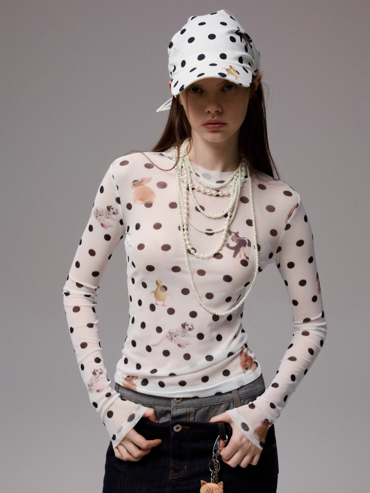 Polka Dot Animal Print Baseball Cap