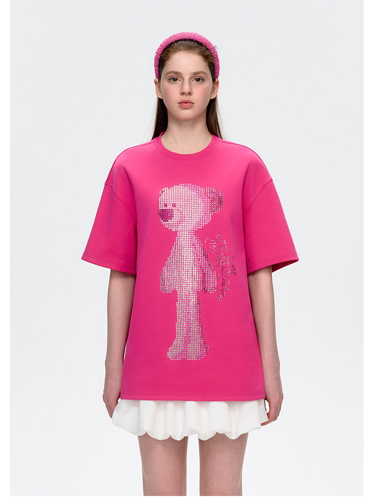 Doll Imitation Diamond Short-sleeve T-shirt