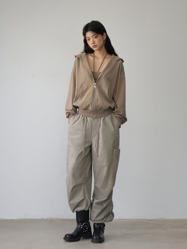 Rivet Loose Zip-up Hoodie