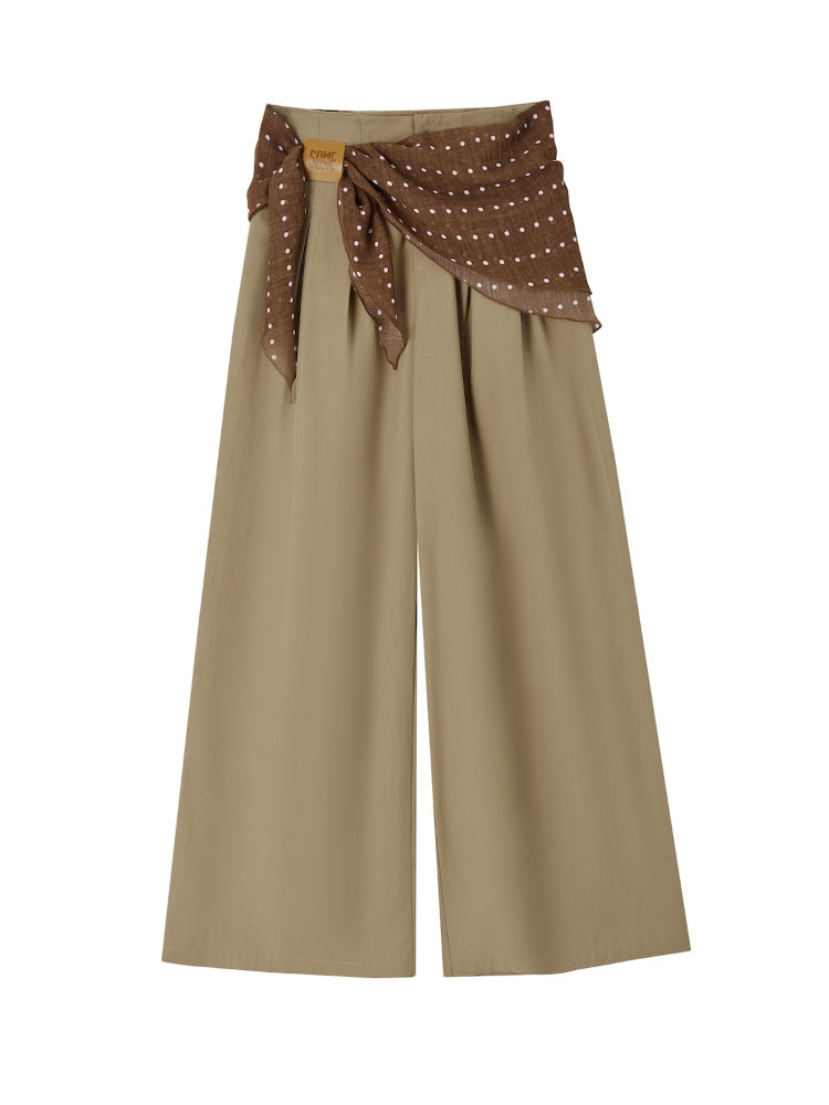 Straight-leg Floor-length Layered Wide-leg Pants