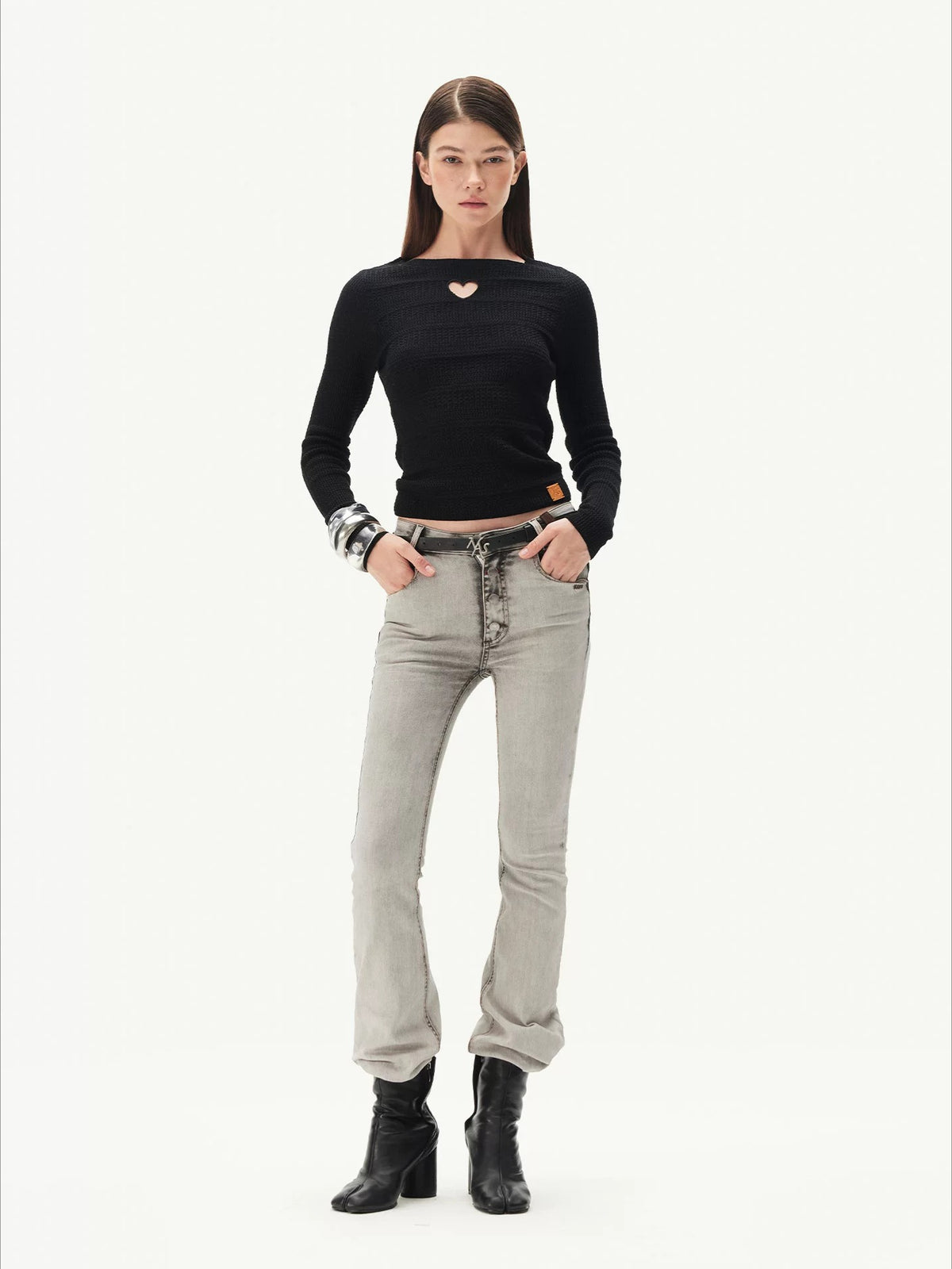 Heart Cutout Long Sleeve Tee