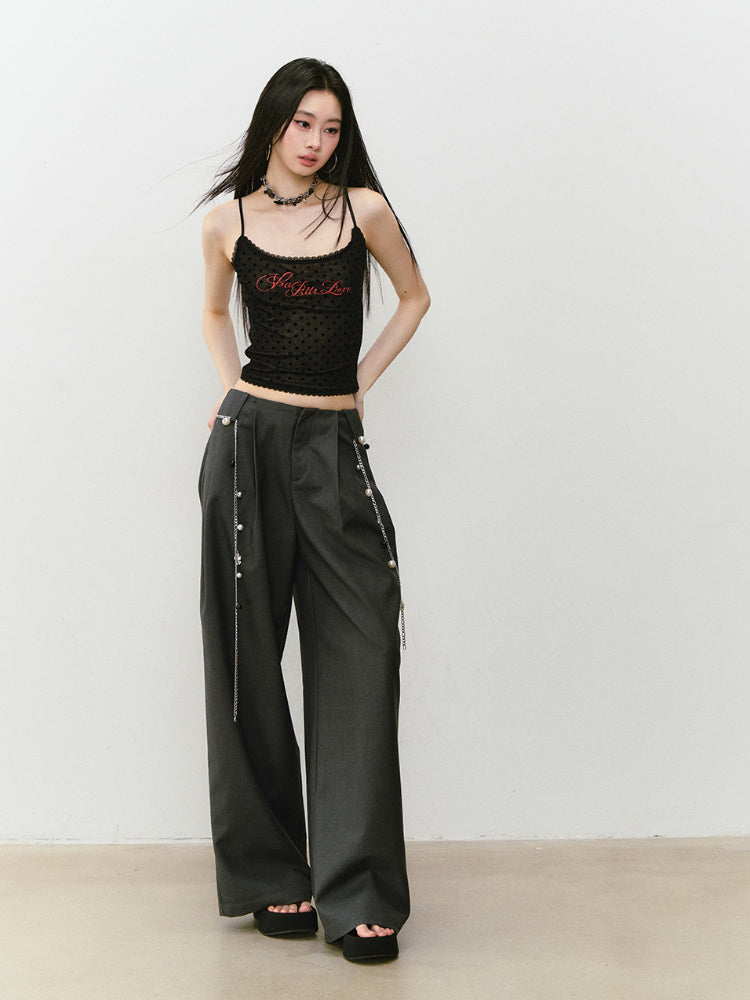 Waist-relaxed Wide-leg Suit Pants