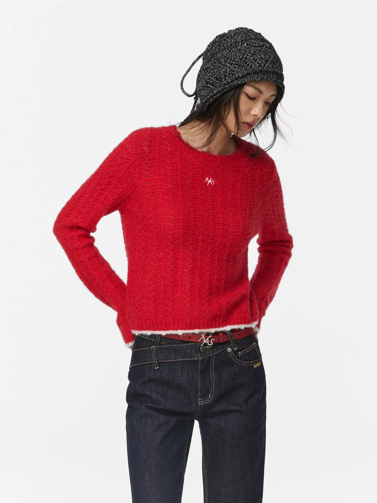Snow Vine Chunky Knit Beanie