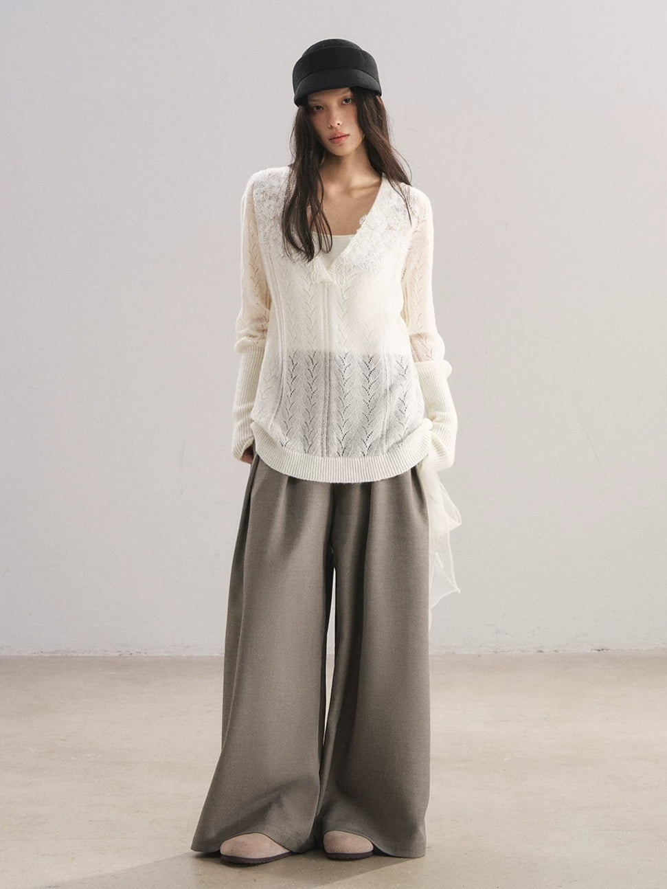 Pleated Wide-Leg Trousers
