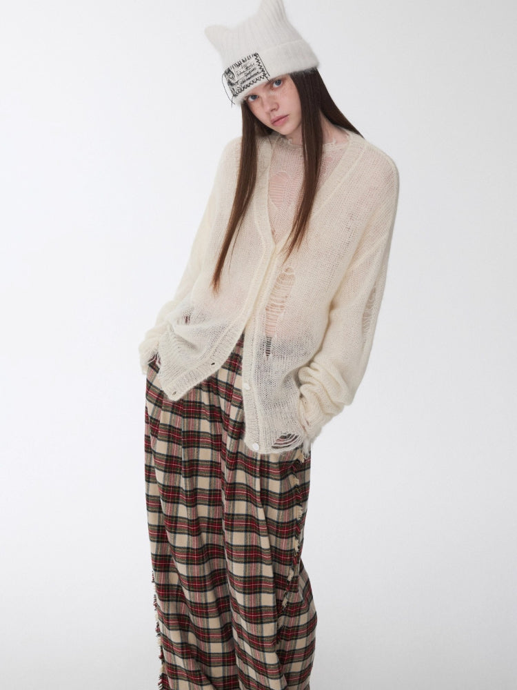 Mohair Star Cutout Cardigan