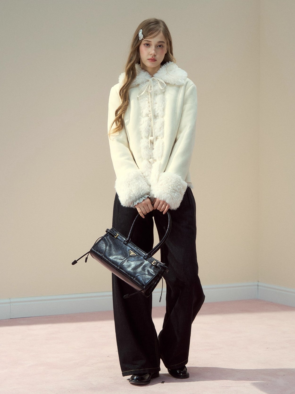 Suede Fleece Toggle Coat