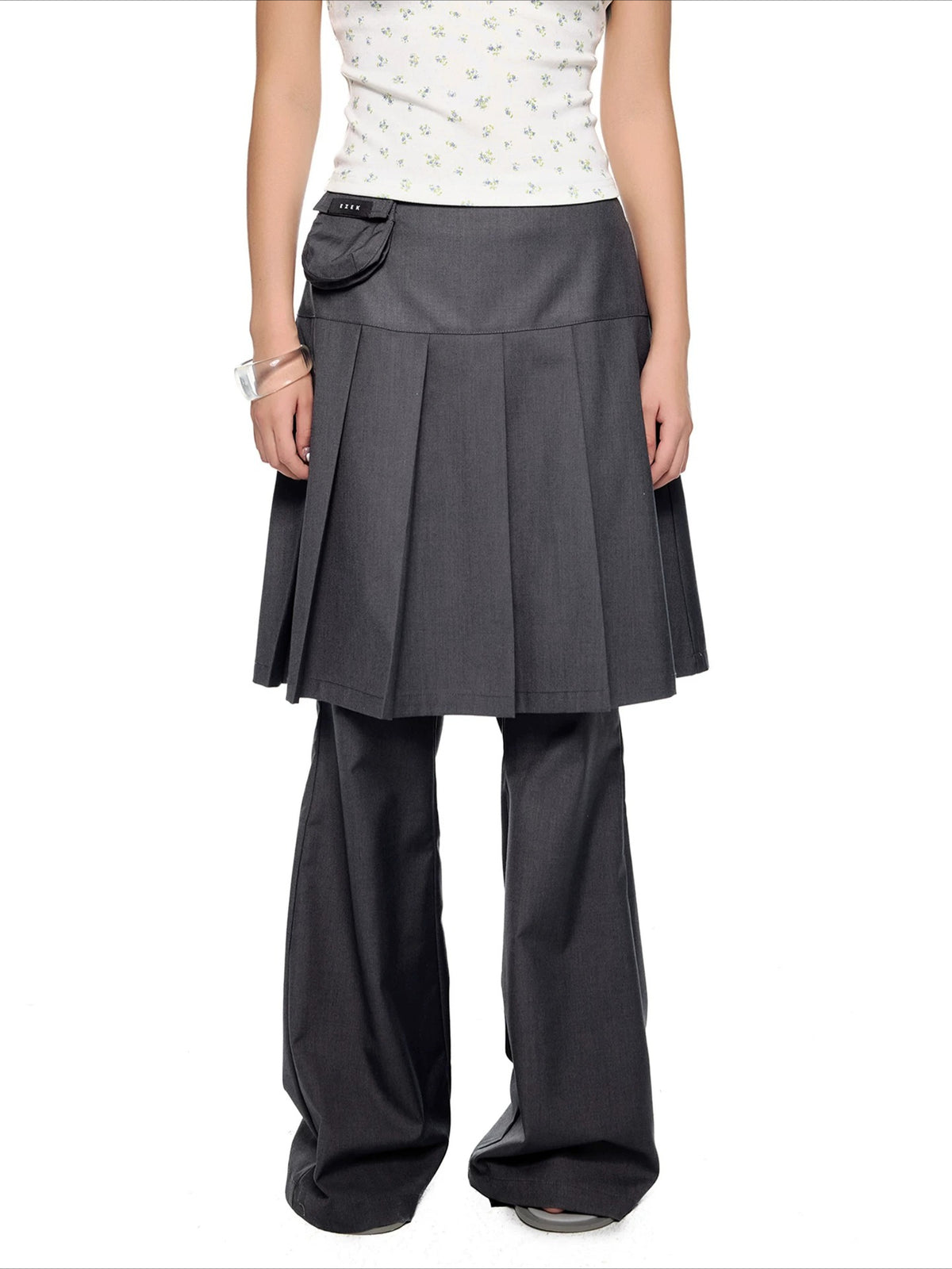 Pleated Skirt Flare Pants