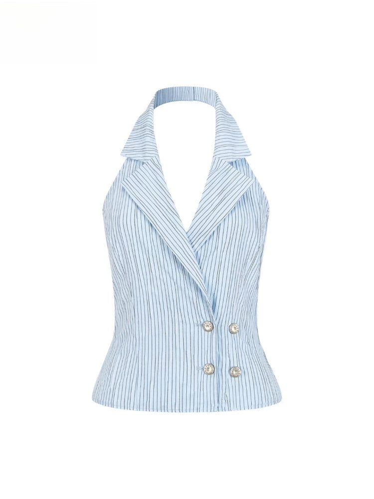 Striped Halter Vest Top
